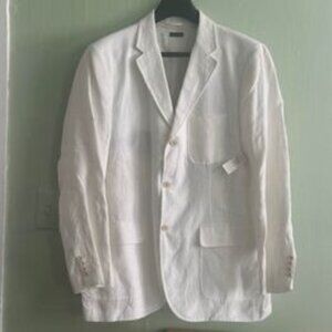Men's XL White Linen Vintage "Don Johnson Miami Vice" Sport Jacket POLO by Ralph